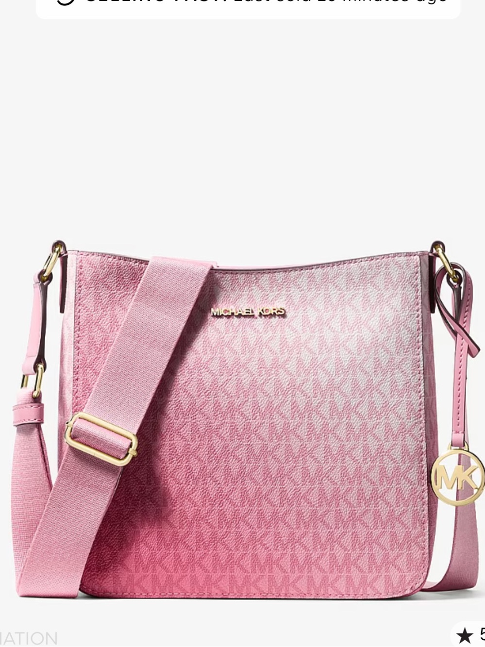MICHAEL KORS Jet Set Travel Ombré Signature Logo Crossbody Bag
Carnation 
NWT
